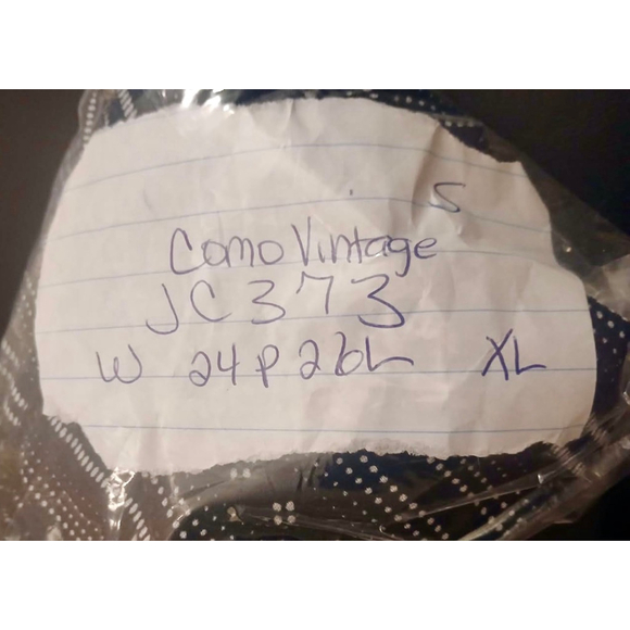 Como Vintage Blue Striped Boho Tie Neck Blouse XL JC373 - Picture 6 of 8